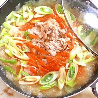 野菜大量消費！ひらひら野菜の豚味噌ちゃんこ鍋♪